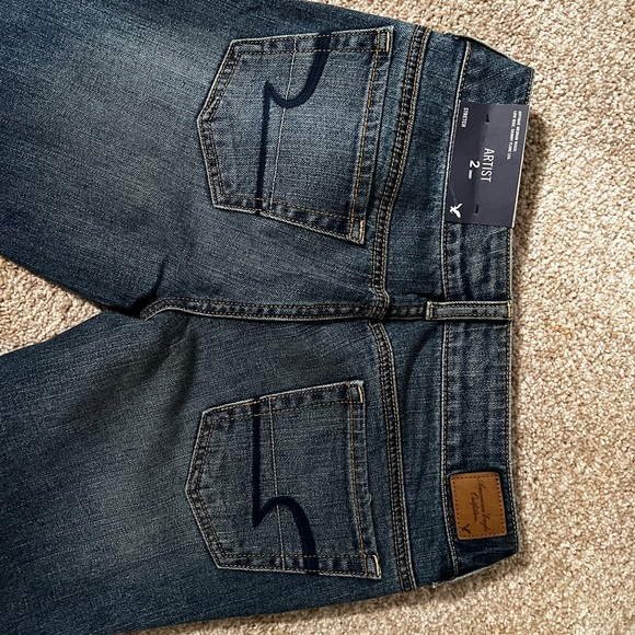 American Eagle jeans (2010) skinny flare leg size 2 short low rise - Picture 6 of 6